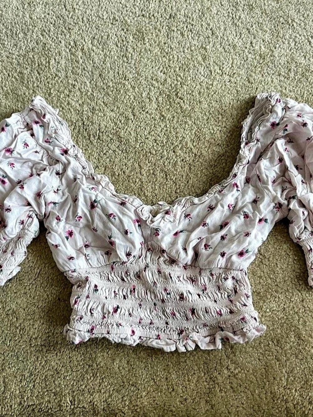 Altar’d State Floral Top in Pink & White Size Small